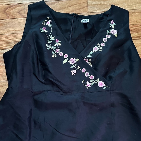 Mimi Maternity Black silk pantsuit with Zipper - Picture 1 of 3
